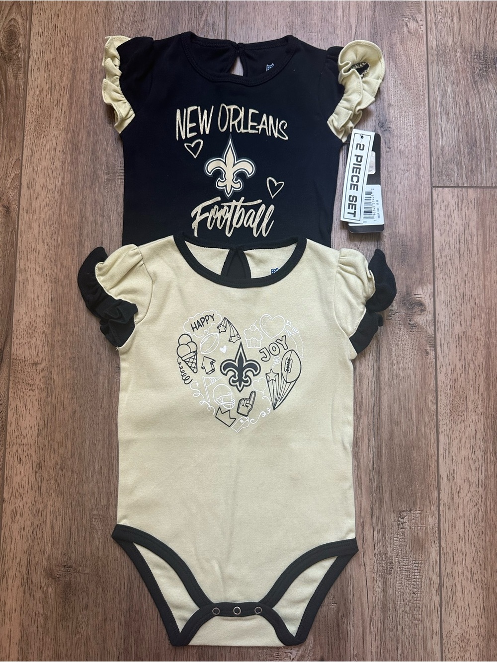 NWT! NFL Infant Bodysuit Bundle, New Orleans Saints, Football, Fan Outfit, 18m‎